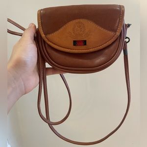 Mini Crossbody Brown Faux Leather Bag, Flap Top